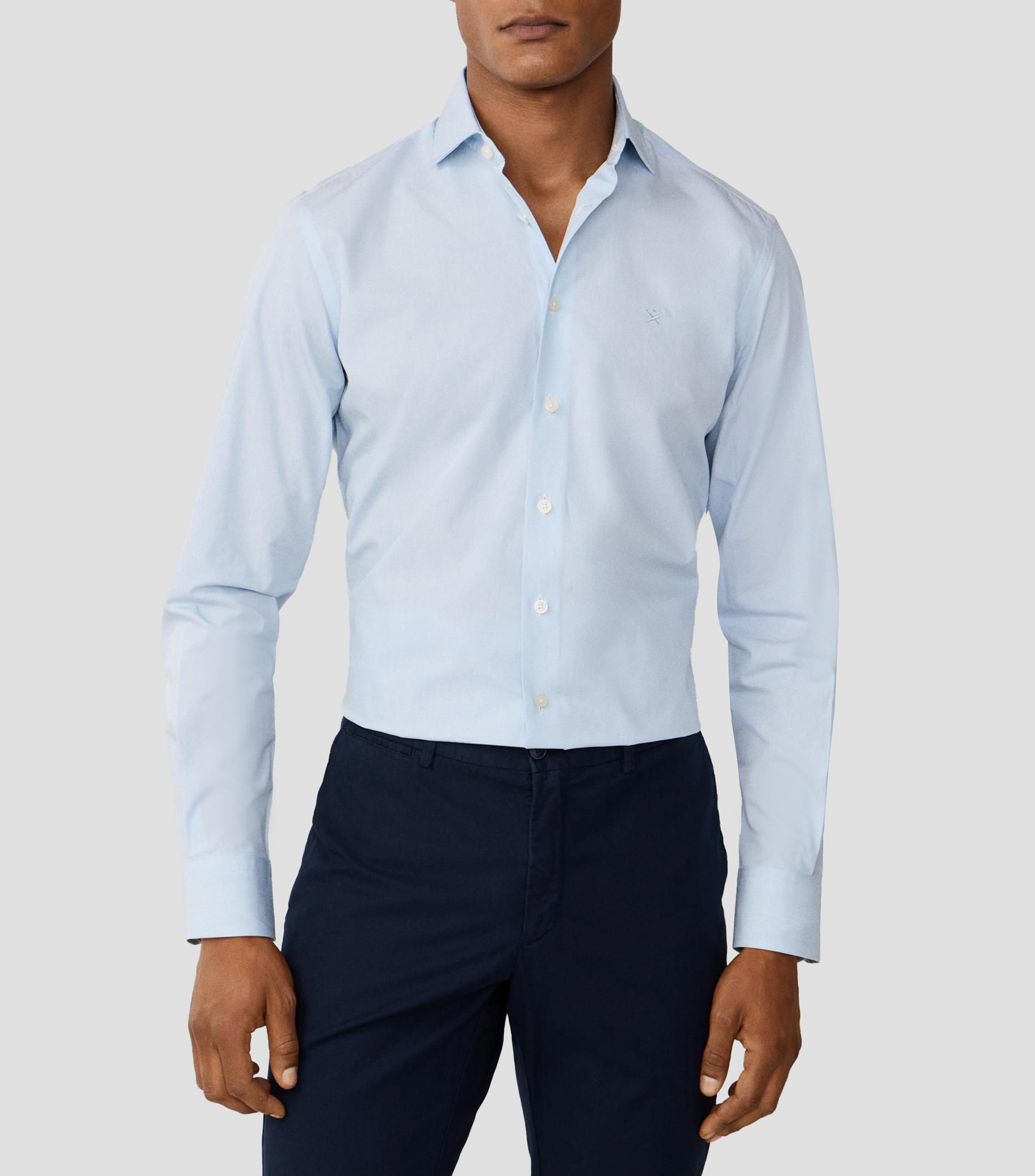 Camisa lisa manga larga Hombre